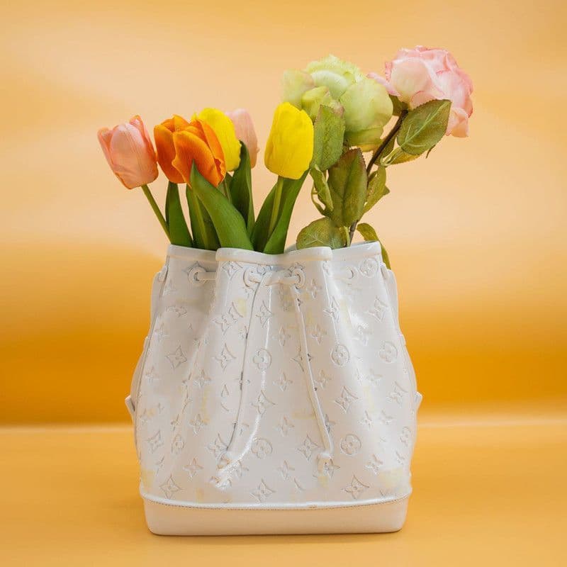Novo simples ins bolsa vaso moda criativa sala de estar entrada TV gabinete decoração flor seca vaso C0YX
