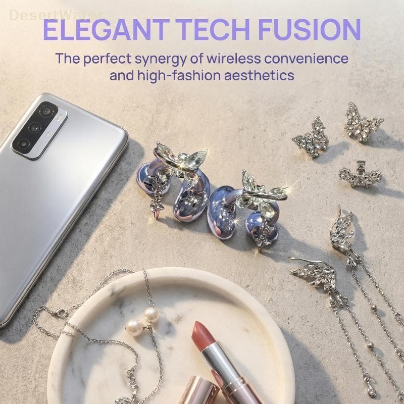 < DesertW > Clipe De Fone De Ouvido Com Strass Removível , Acessório De Decoração DIY Para Fones Exclusivos , Estilo Nov