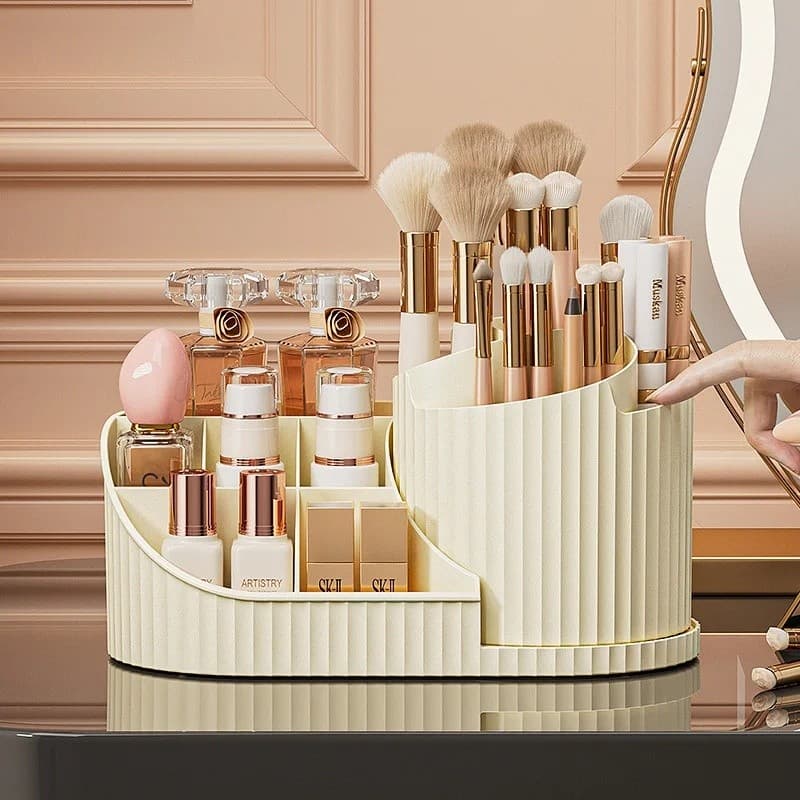 360 °   Organizador de Cosméticos Rotativo para Batons, Organizador de Pincéis de Maquiagem, Armário de Exibição de Cosm