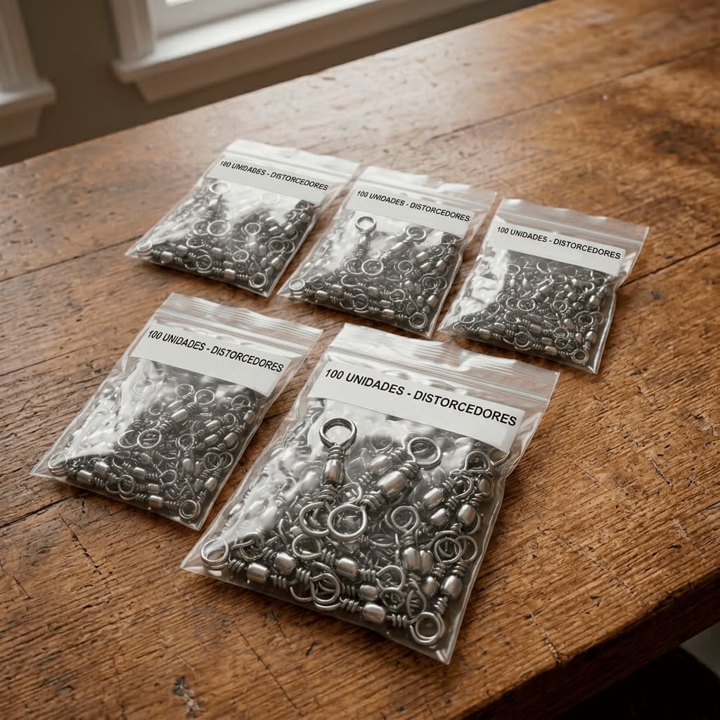 Girador Destorcedor de Pesca Nickel Pacote com 100 PC - N 2