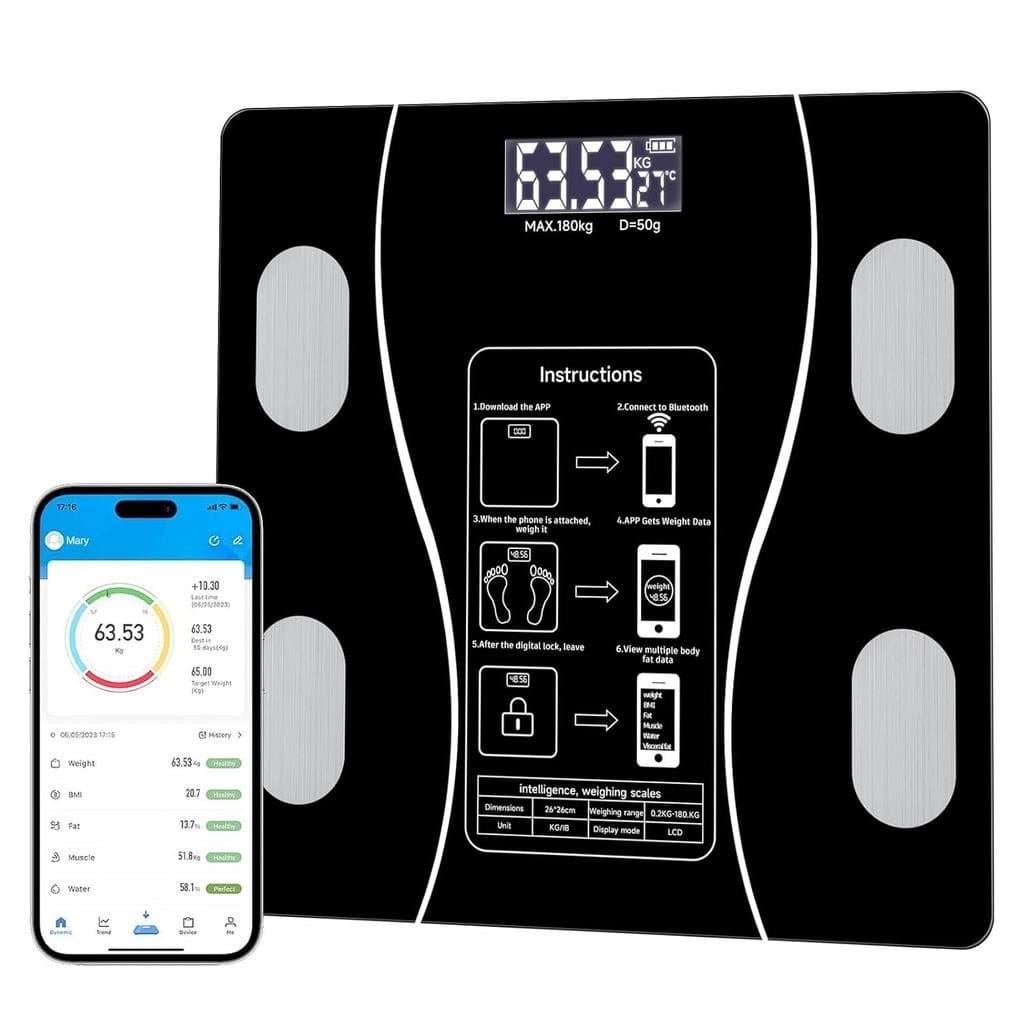 Balança Inteligente De Gordura Corporal , Uma Digital Simples E Prática Que Pode Ser Conectada a De Banheiro Móvel Para