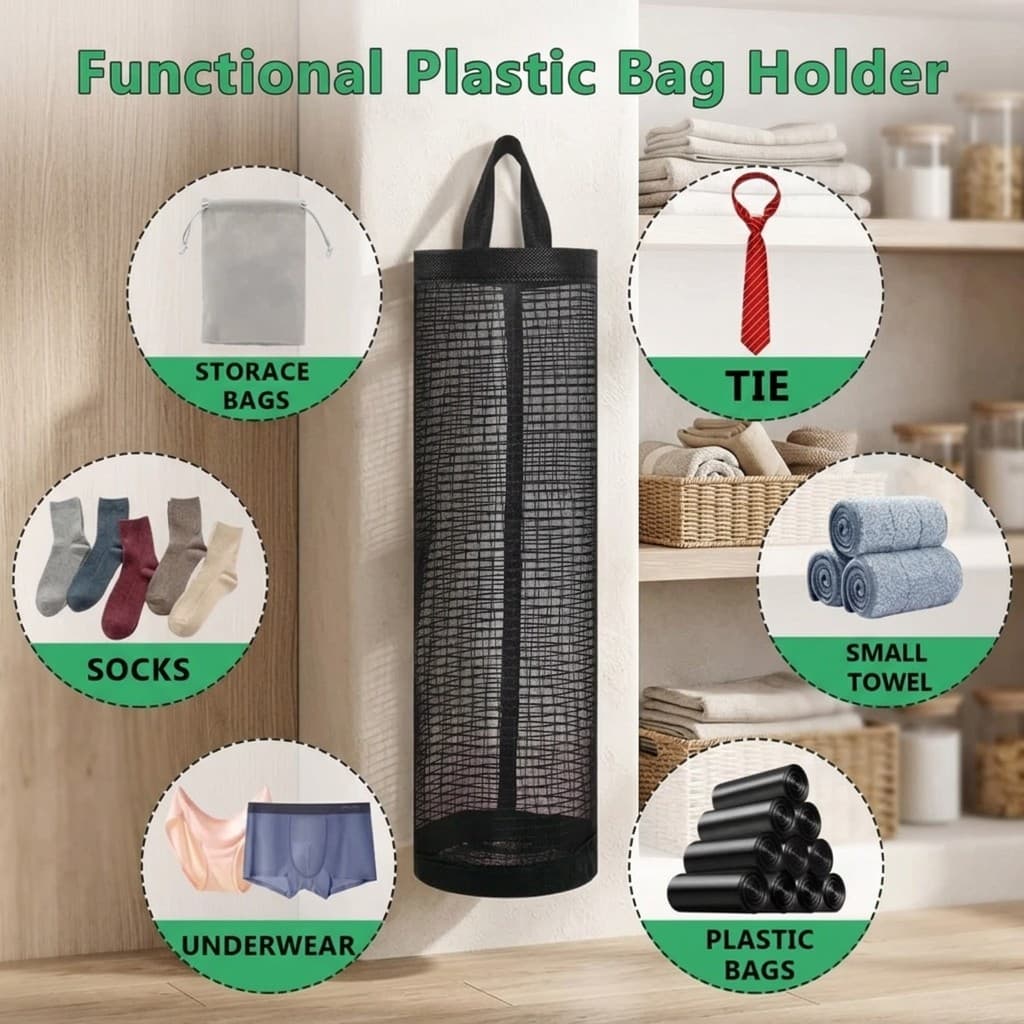 Porta Sacolas Plásticas Organizador de Sacolas Puxa Saco de Nylon Reutilizável Economia de Espaço