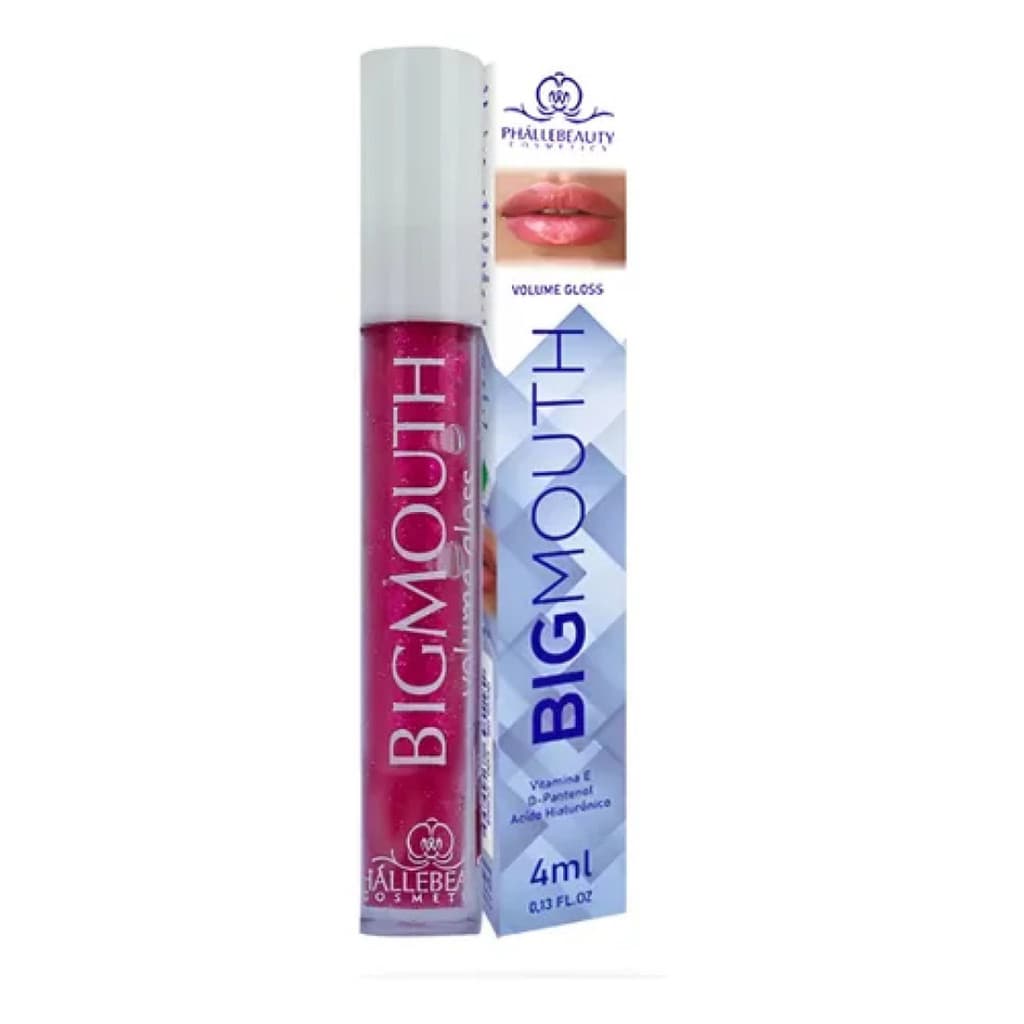 Lip GlossAumentoDeVolumePhallebeautyEfeitoBocãoHidratantePinkGloss4mlMaquiagemPremium