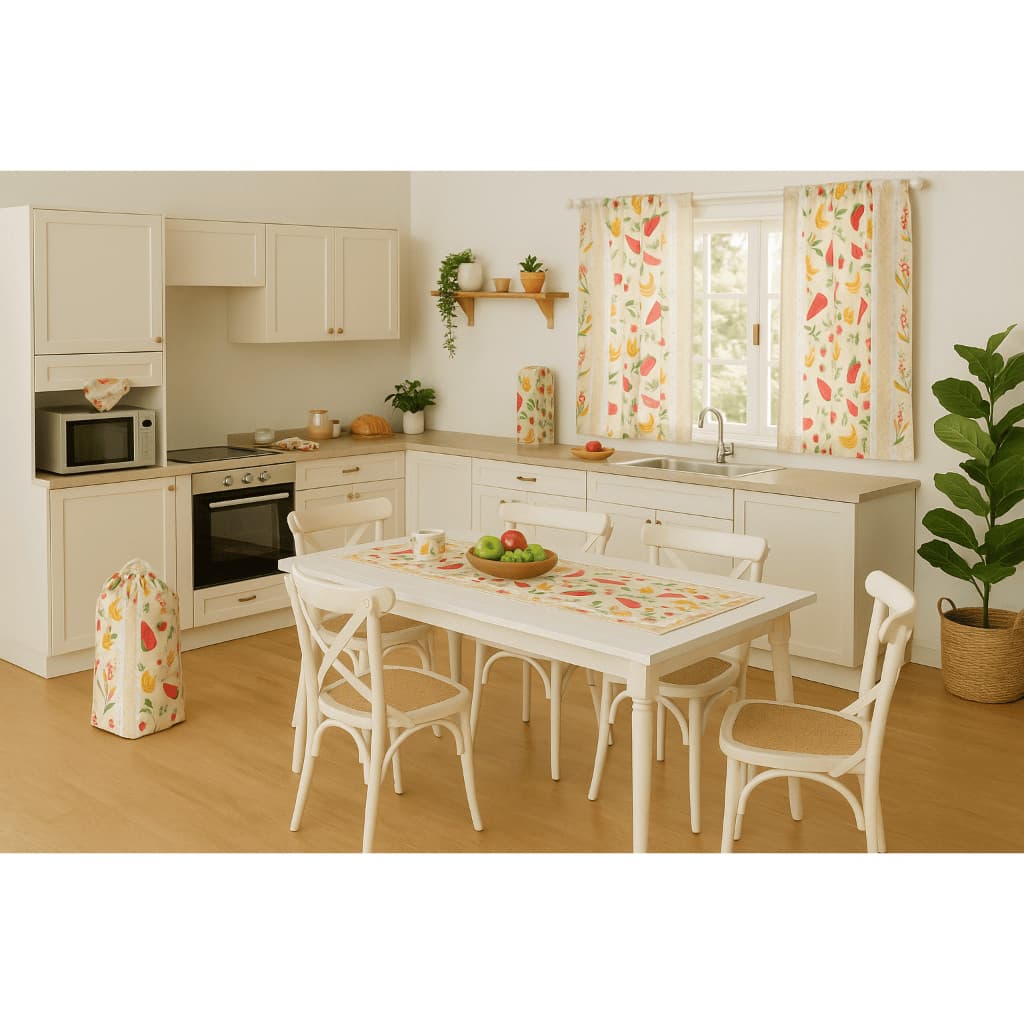 Kit Jogo de Cozinha 10 Peças Estampadas Capa de Butijão, Capa Liquidificador, Caminho de Mesa