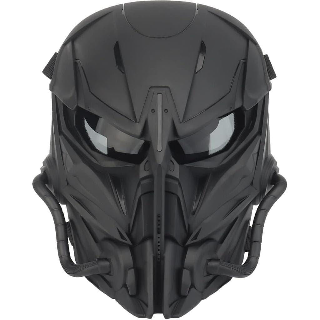 Máscara de airsoft protetora completa, equipada com lentes cinzas, adequada para jogos de guerra CS e festas de Hallowee