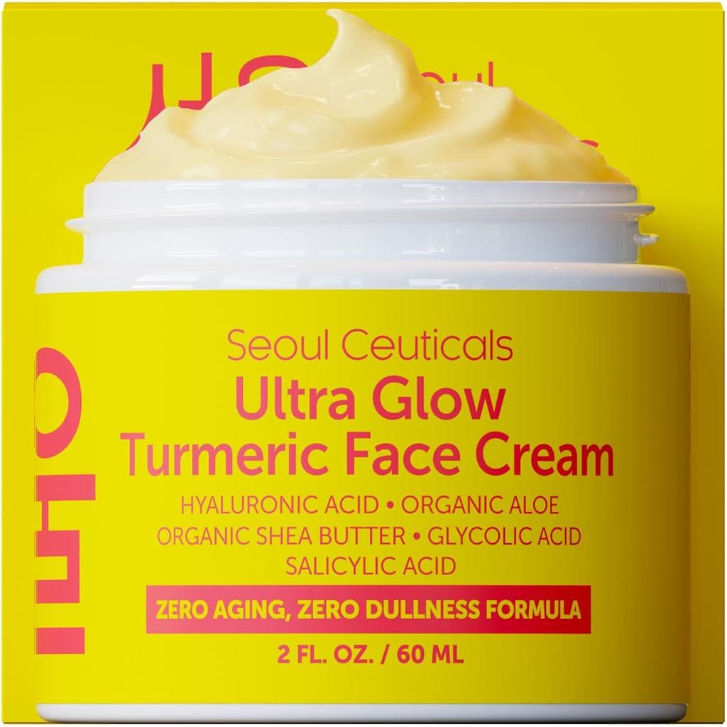 SeoulCeuticals Korean Care Turmeric – Hidratante Facial para Pele Opaca e Seca - Cuidados Coreanos K Beauty para Pele Ra