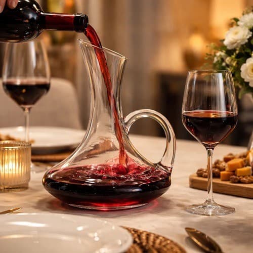 Decanter De Vinho De Vidro Com Alça Elegante