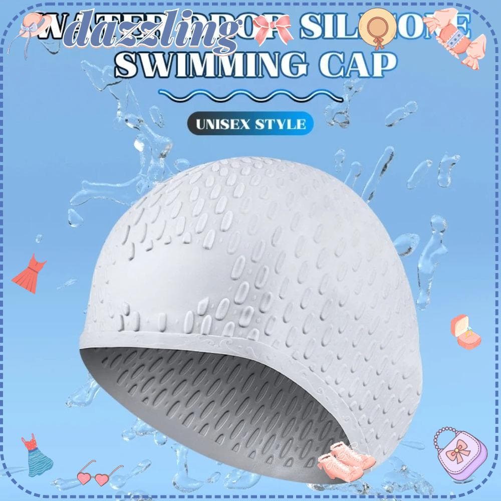 Toucas De Natação De Silicone Deslumbrantes , Touca Com Bolhas De Partículas Antiderrapantes Para Esportes Aquáticos , C
