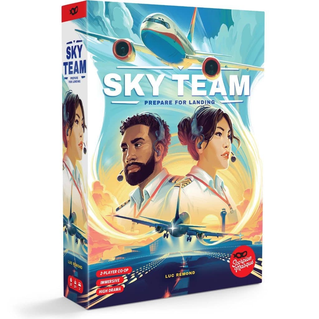 Jogo de Tabuleiro Sky Team - Estratégia Cooperativa para 2 Jogadores - Controle os Aviões em Equipe
