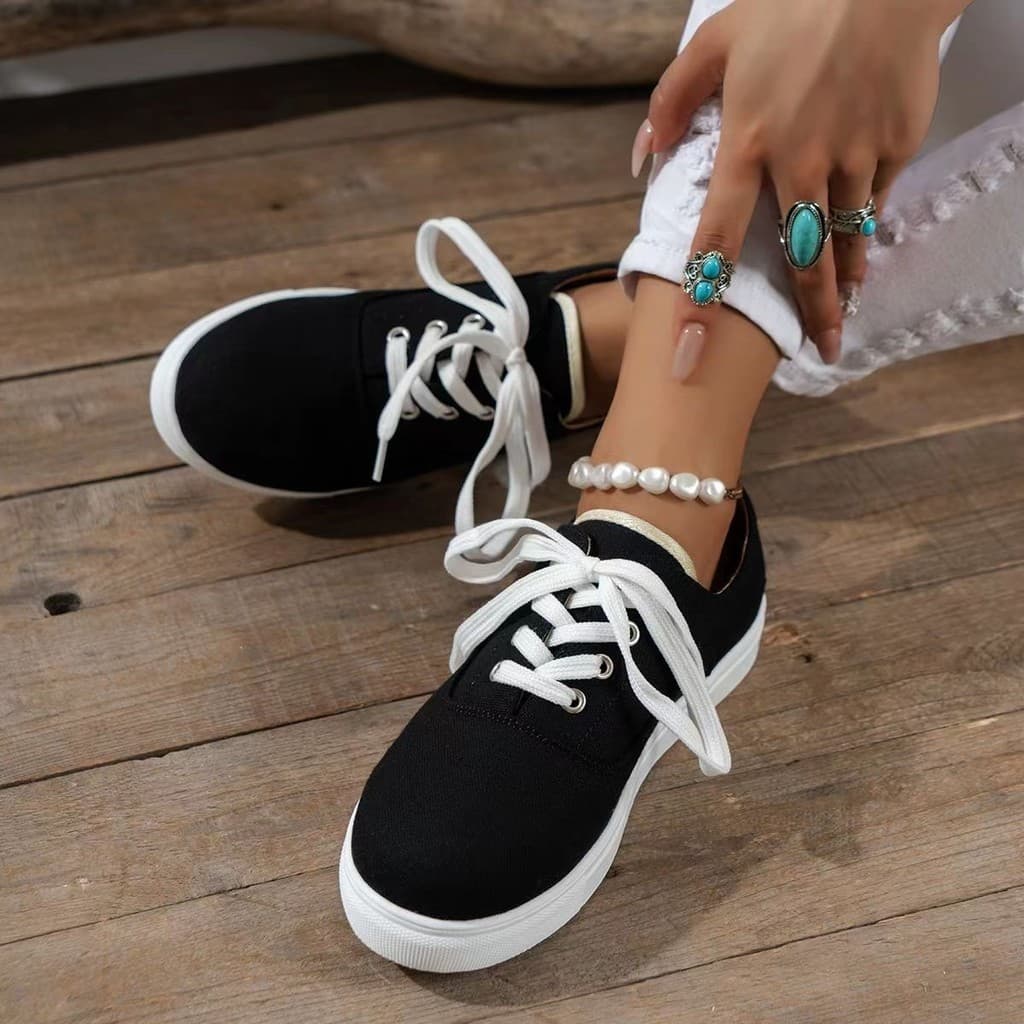 Primavera outono novo estilo único sapatos femininos europeu americano dedo do pé redondo rendas cor sólida Casual baixo