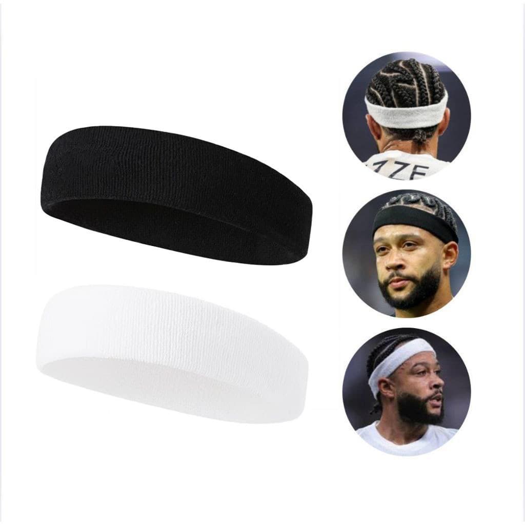 Faixa de cabeça esportiva de duas peças, absorvente de suor, adequada para homens e mulheres, ideal para yoga, futebol e