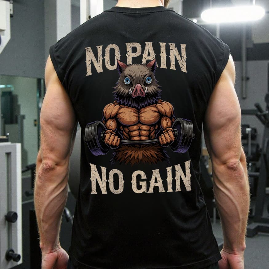 Camiseta Regata Algodão Oversized machao Estilo Anime Estampada Masculina Confortavel de Alta Qualidade Academia Treino
