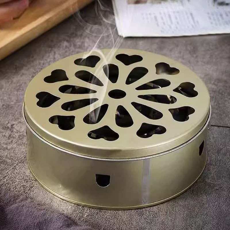Caixa portátil para incenso repelente de mosquitos com tampa, bandeja à prova de fogo para incenso repelente de mosquito