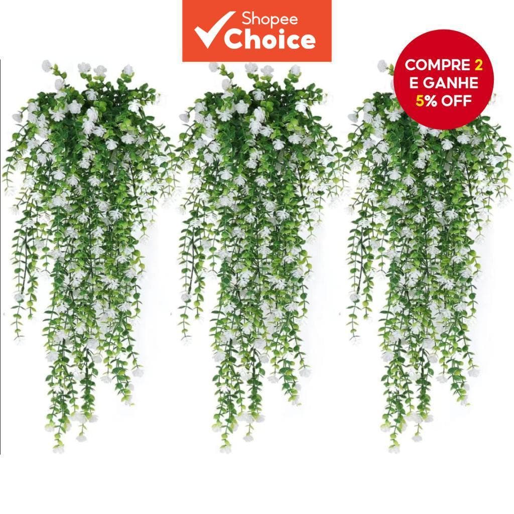 2 Unidades/Lotes Planta Suspensa De Eucalipto Artificial De Luxo , Folhagem De Jardim Vertical Realista Para Decoração D