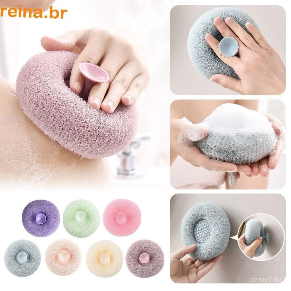 Esponja Esfoliante REINA, Bola de Banho SPA, Espuma Rica, Esponja Esfoliante com Ventosa