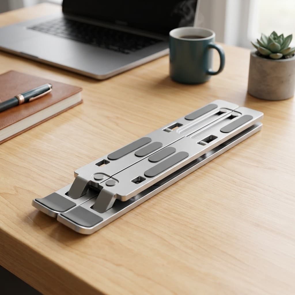 Base Alumínio Portátil Para Laptop Ergonômica Prata