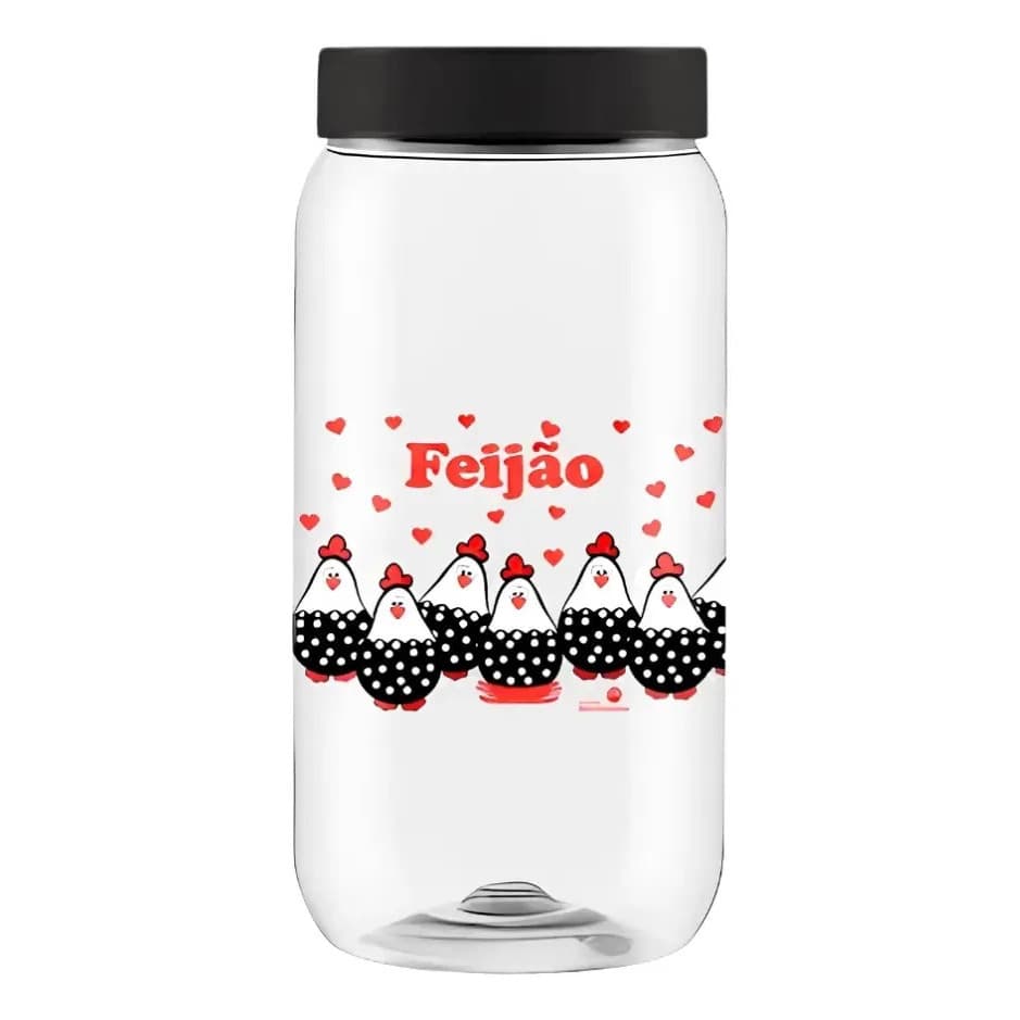 Pote Porta Mantimentos Galinha Cozinha Modelos Diversos Cor Feijão