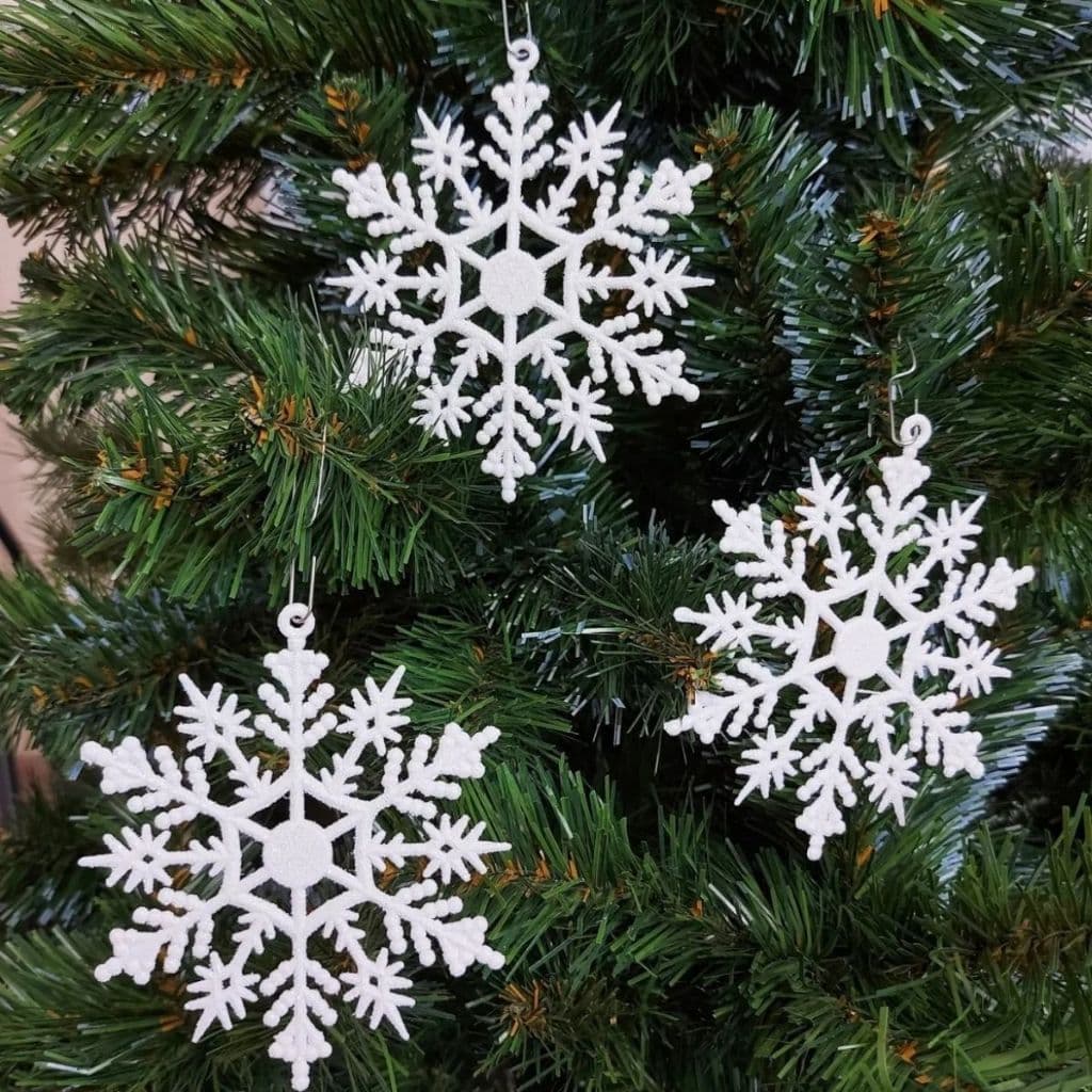 Flocos De Neve 10 Pingentes Grande Branco VIVO Enfeite Árvore Natal Branco Elegante