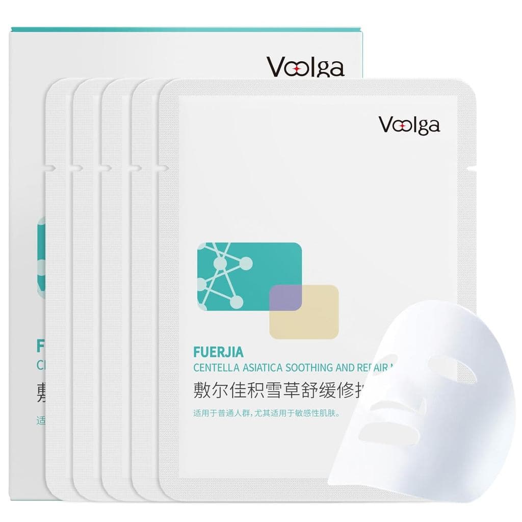 Máscara Cica 5 EA, Máscara Facial de Centella Asiática para Vermelhidão, Ação Calmante Rápida e Instantânea, Hialuronato