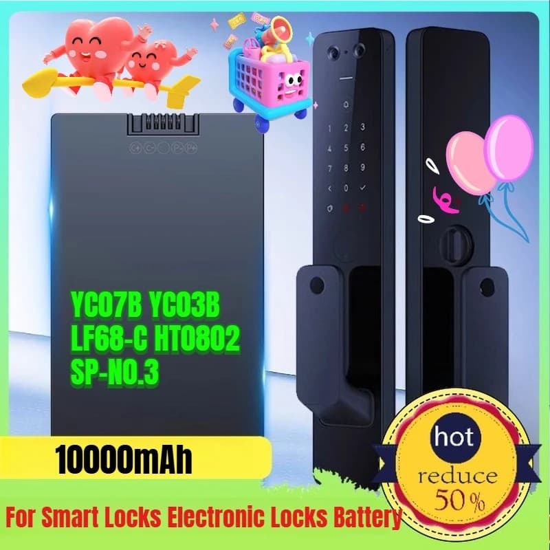 YC07B YC03B LF68-C HT0802 SP-N0.3 Bateria De Lítio Para Fechaduras Inteligentes Eletrônicas De Porta E Com Senha Bateria