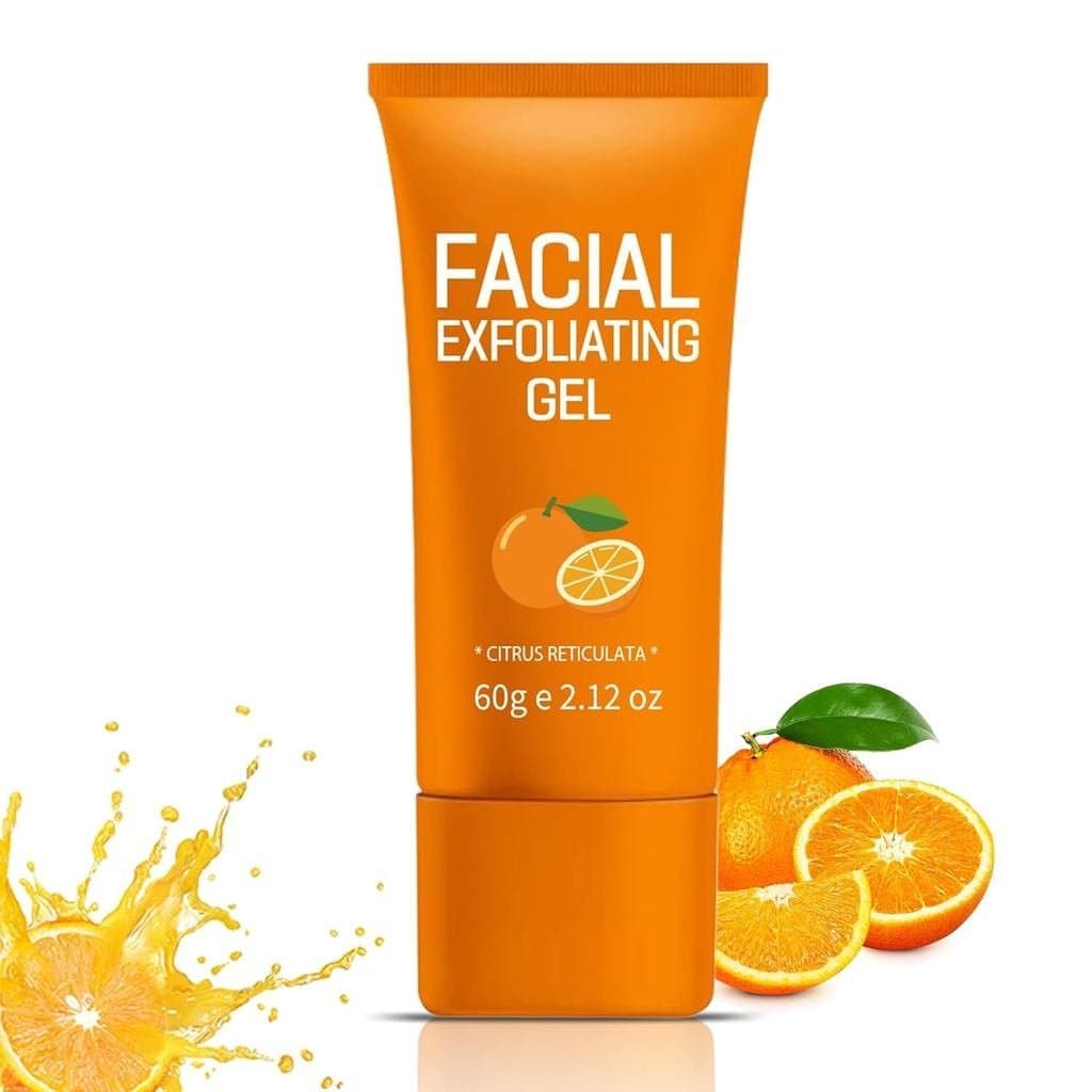 Gel Esfoliante de Laranja e Gel Enzimático de Laranja – Esfoliante Facial/Corporal Purificante, Limpador Profundo de Por