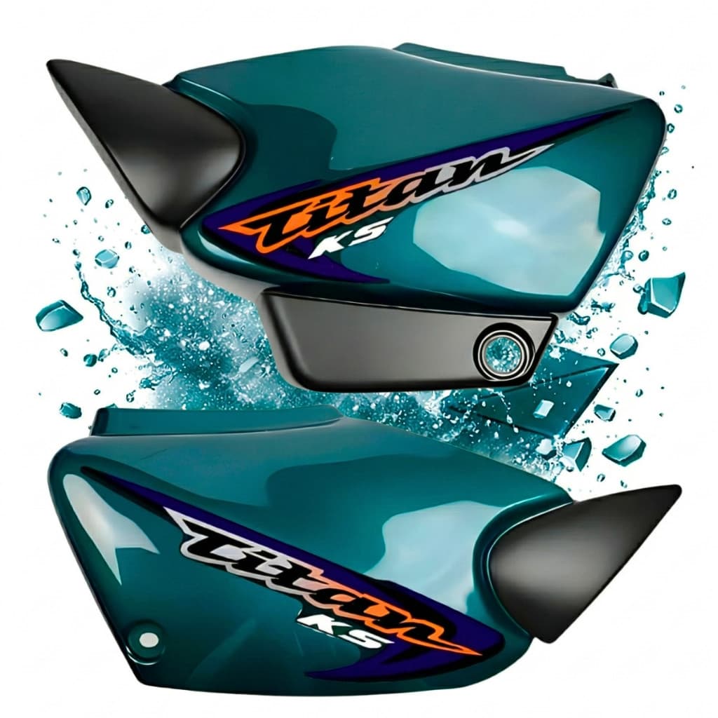Kit Carenagem Titan 125 Par Tampas Laterais Verde + Adesivos 2000 2001 2002 2003 2004 Loja1733