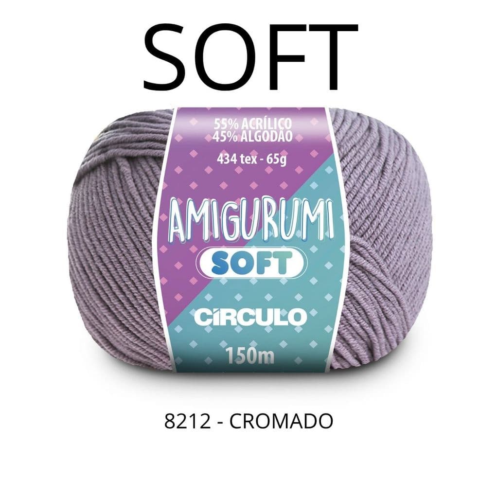 Fio Soft Linha Amigurumi 65g – Cor Cromado 8212