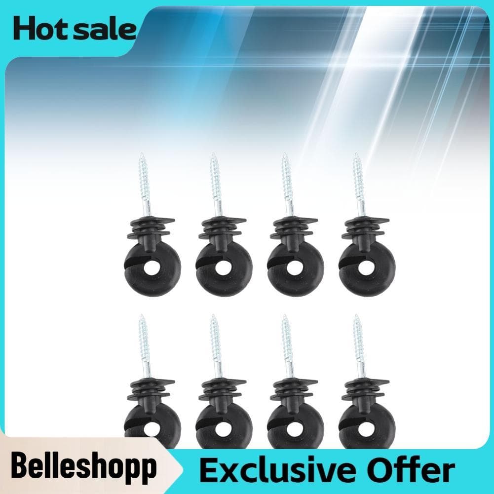 Belleshopp-br 100 pces parafuso-em anéis isolantes de cerca elétrica preto durável para postes de madeira gado aves