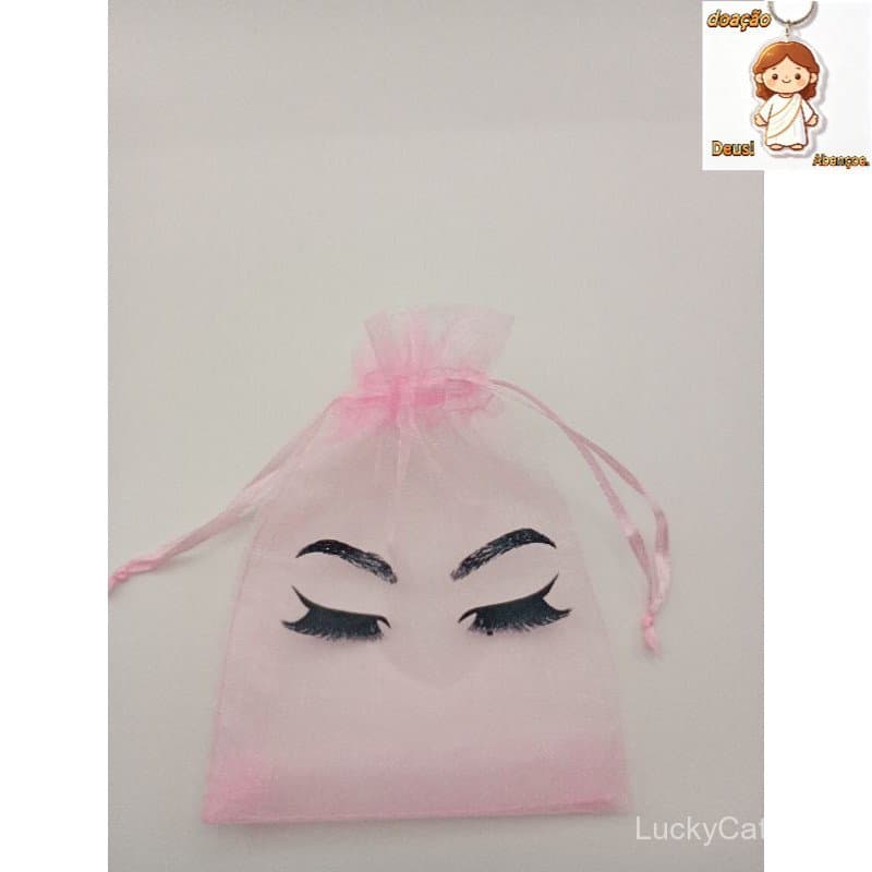 Kit 10 Sacos de Organza 9x12 Sobrancelha e Cílios Mimo Lembrancinha Cliente Lash Design soap brows sérum Sobrancelha