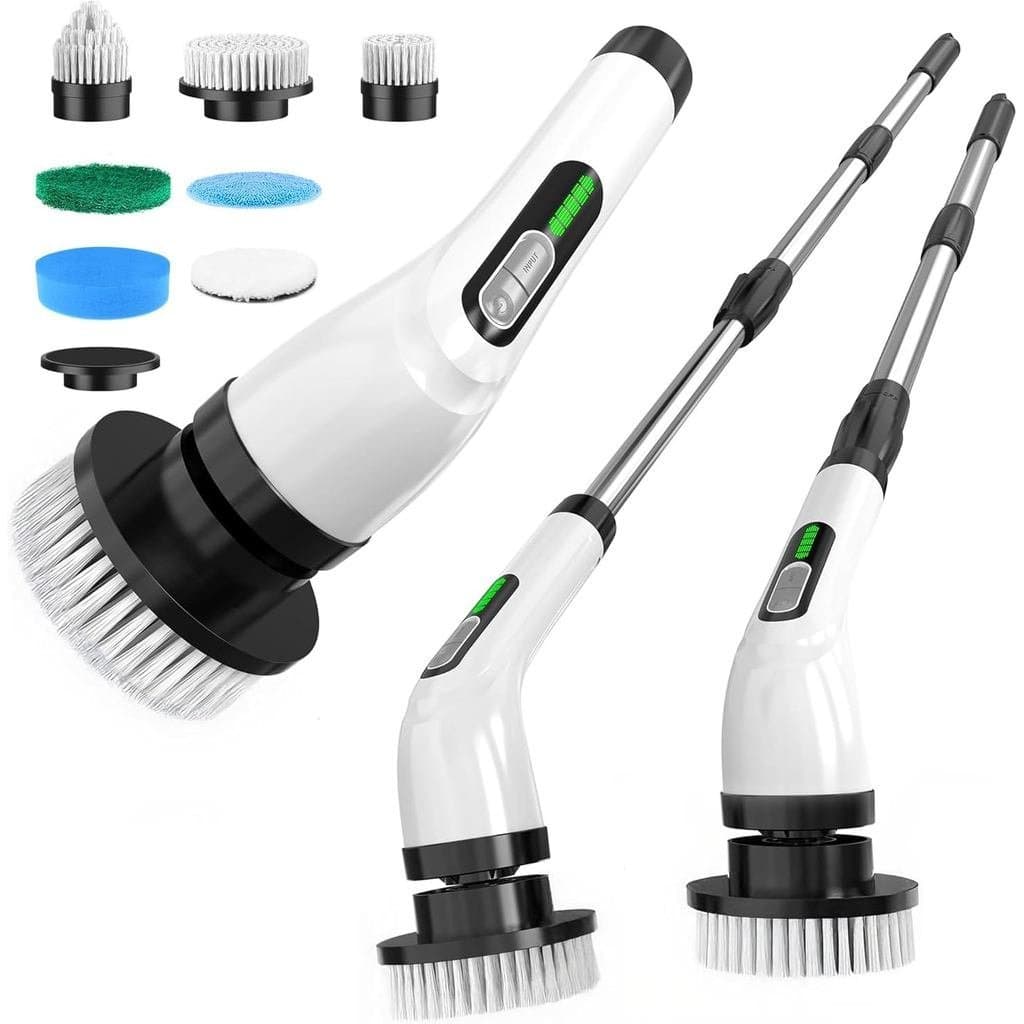Escova Elétrica Rotativa para Limpeza de Banheiro: Escova de Limpeza Elétrica Sem Fio para Azulejos e Banheiras 2BLL