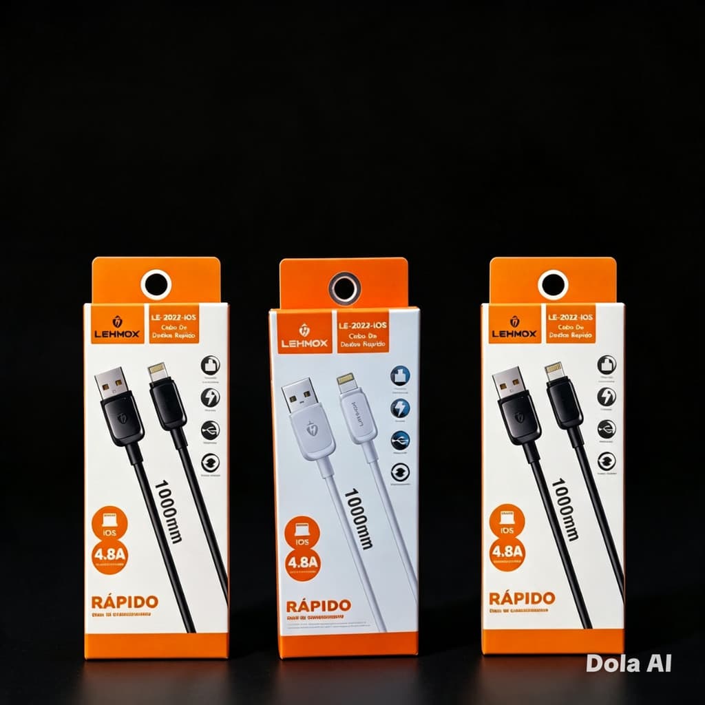 Kit 3 Cabo preto/branco Carregadores Lightning USB para iPhone –  Carregamento Rápido