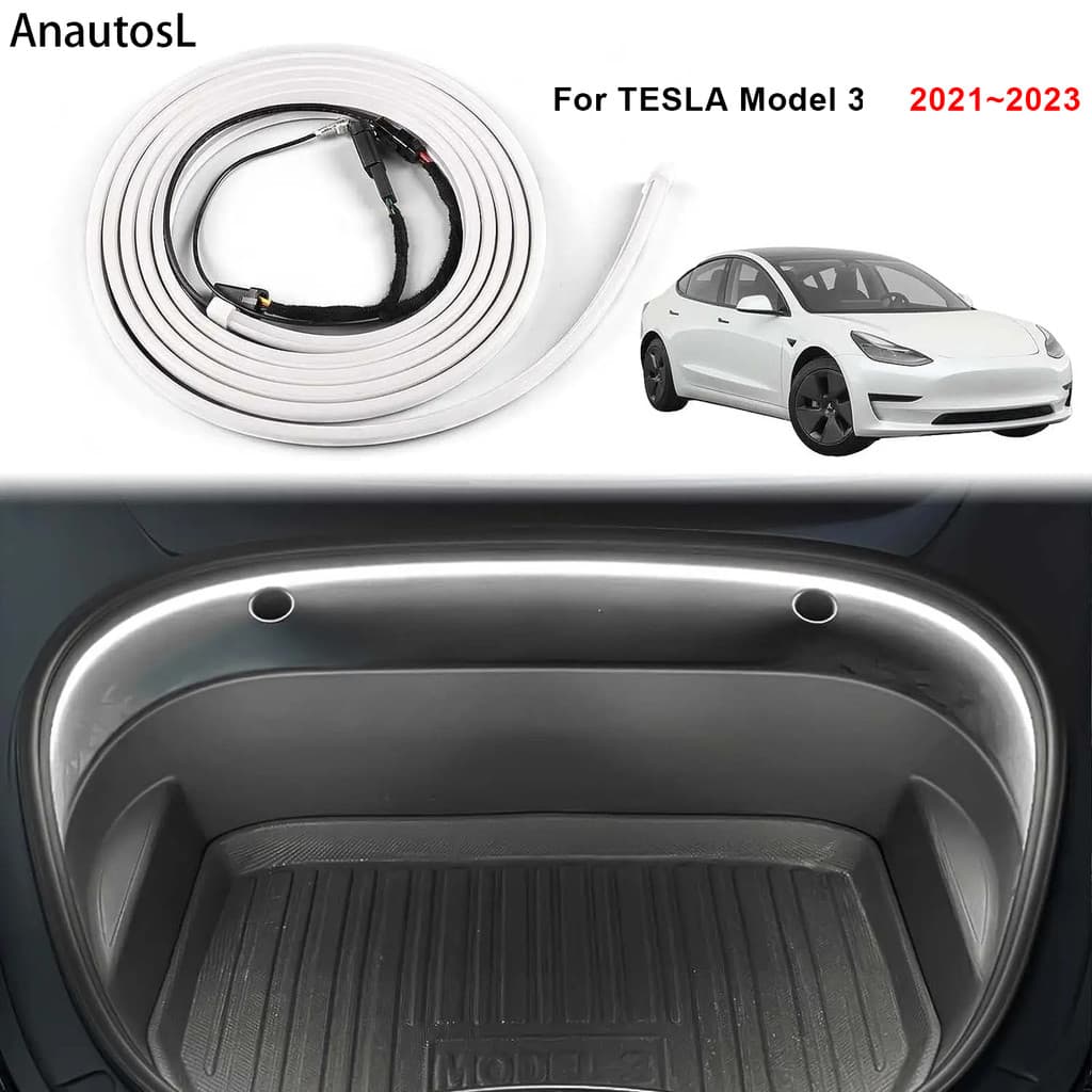 Faixa De LED Universal Para Porta-Malas Dianteiro , Tesla Modelo 3 2021-2023 , 12V , Luz Surround Ambiente , Lâmpada Dec
