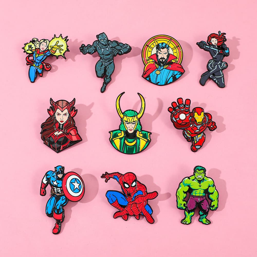[10pçs] Broches de Liga da Super-Herói - Decora Roupas e Mochilas