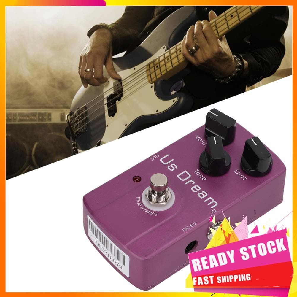 Gfgfgfgg Pedal de guitarra de distorção, alto efeito, ganho de tom, efeitos elétricos de sonho com true bypass 10ma