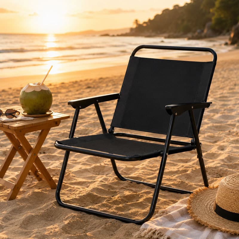 Cadeira De Praia Dobrável Camping Metal Oxford Confortável