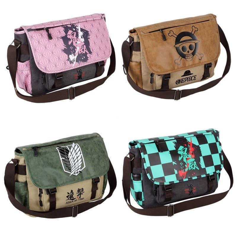 Última Novidade 2024: Mochila Escolar de Lona Demon Slayer Tokyo Avengers One Piece Attack para Estudantes