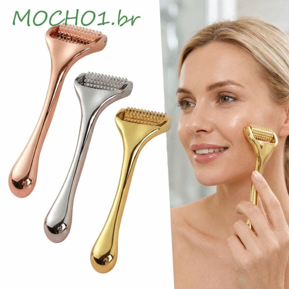 Rolo de Acupuntura MOCHO1, Massagem Facial Relaxante e Firmadora, Ferramenta Reutilizável Antirrugas para Tecidos Profun