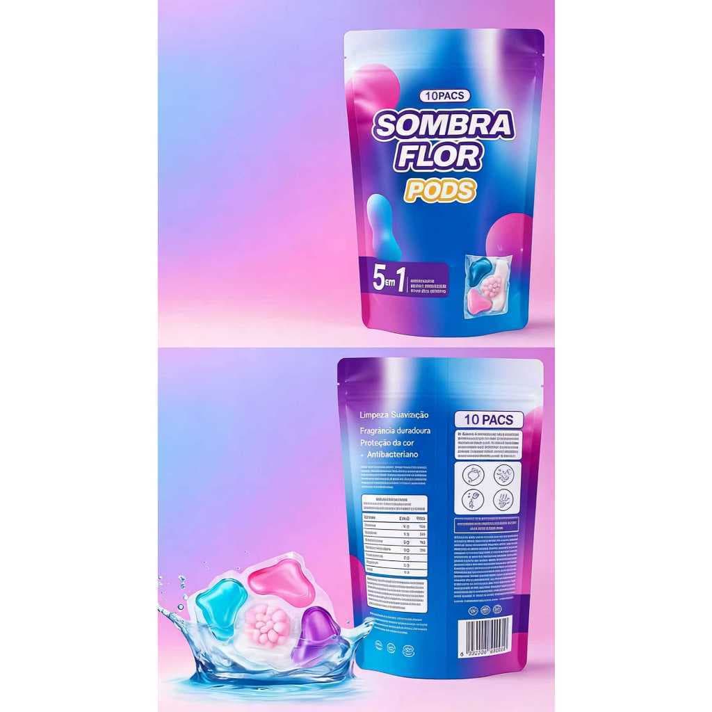 Kit 10 Pods Sombra Flor 5 em 1 – Cápsulas de Lavagem Perfume DuradouroG