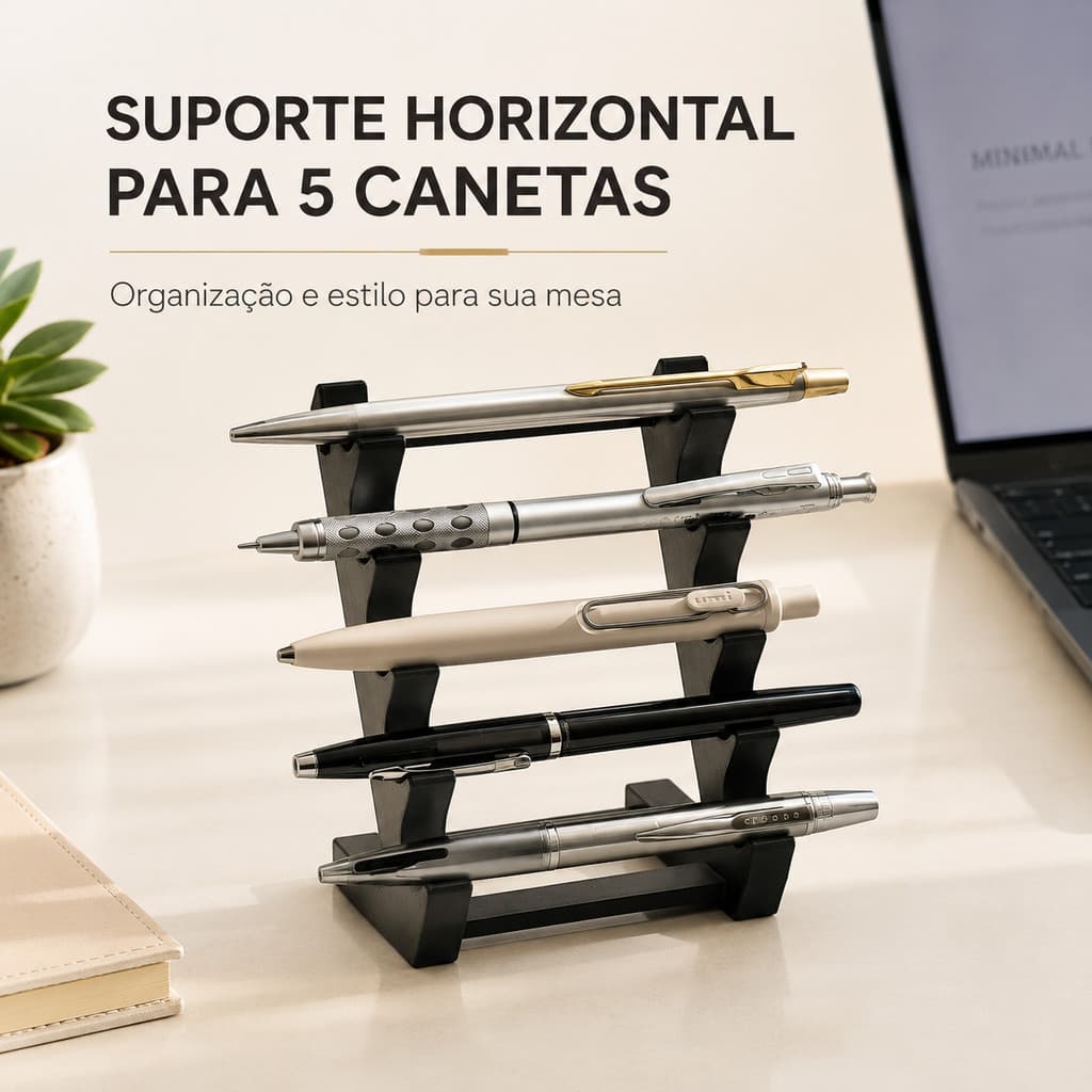 Suporte Horizontal Para 5 Canetas E Lápis Organizador Mesa