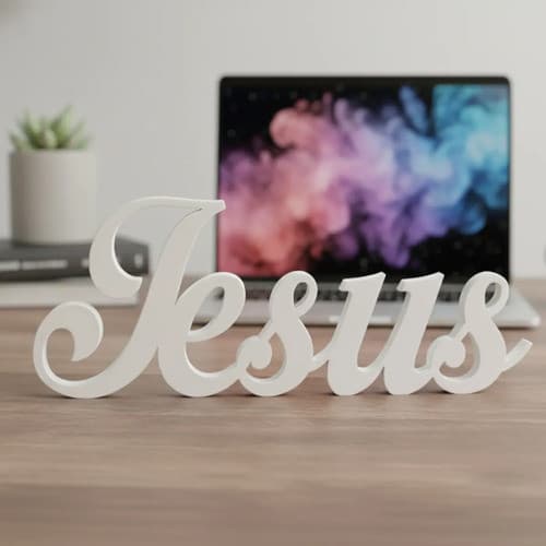 Decoração De Mesa 3d Jesus Letreiro Decorativo Enfeite 15cm