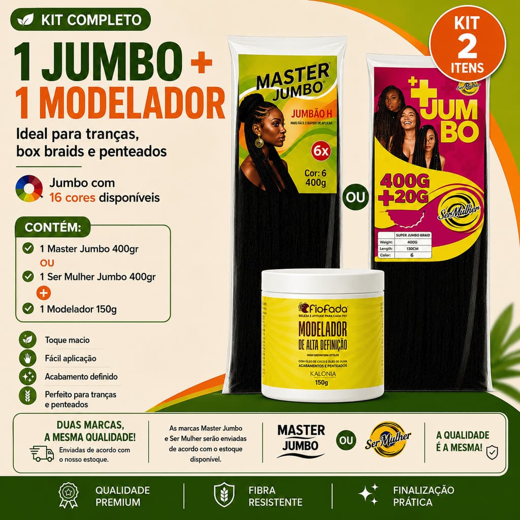 Kit Jumbo Para Tranças Box Braid + Pomada Modeladora 150g