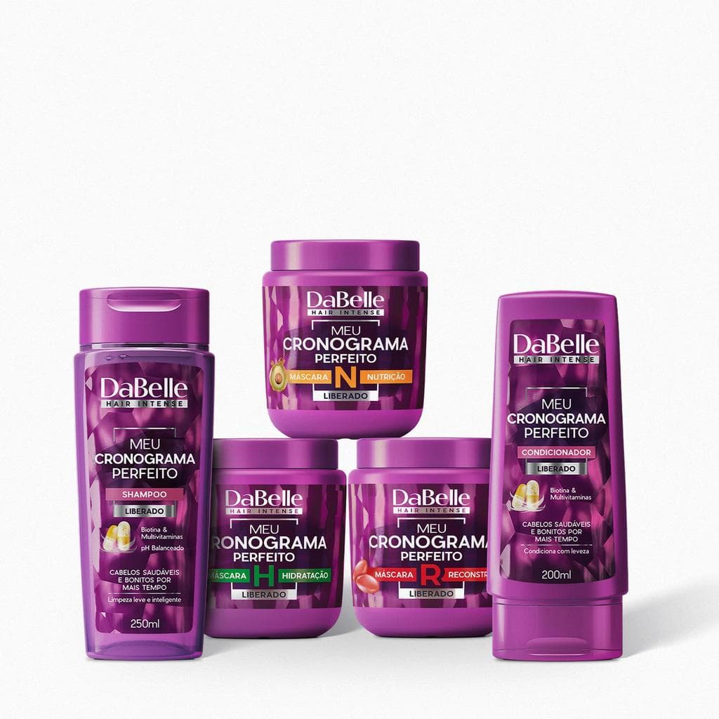 Kit Meu Cronograma Perfeito Dabelle Hair – 5 Produtos
