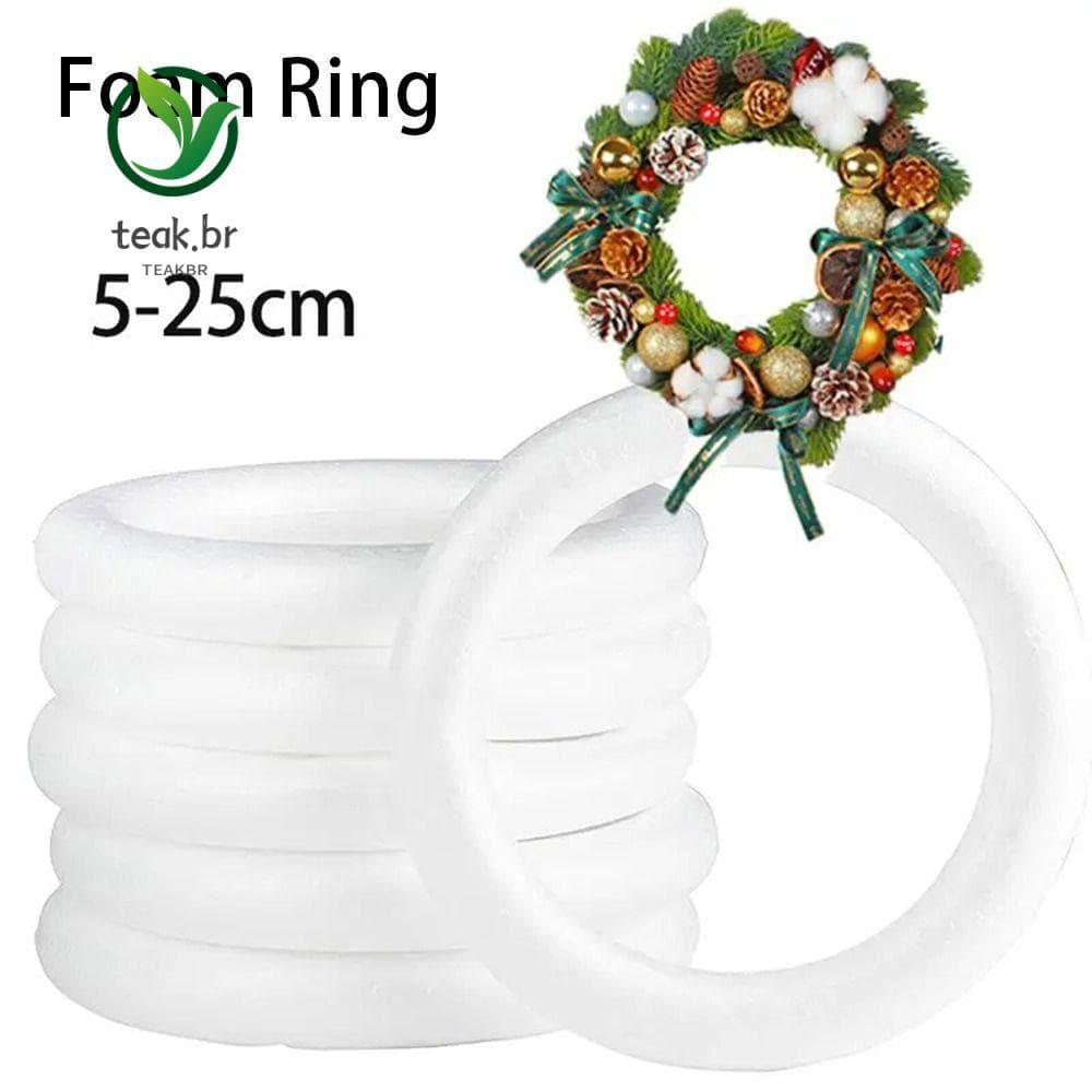 TEABR 1 Peça De Anel De Espuma , Guirlanda Redonda De Poliestireno DIY Artesanal , Para Artesanato De Natal , Decorações