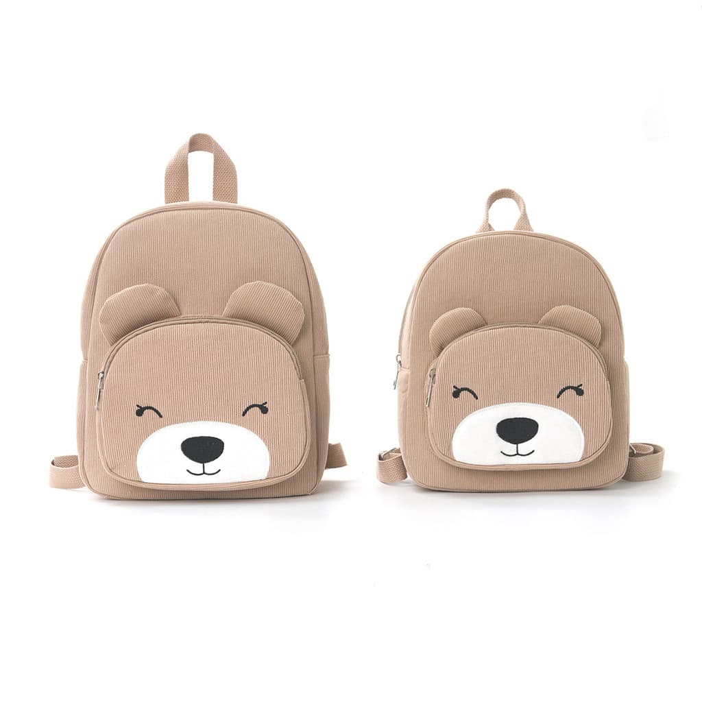 Mochila de Urso de Desenho Animado Fofa, Bolsa Escolar Casual e Moderna, Bolsa de Pelúcia de Corduroy para Alunos do Ens