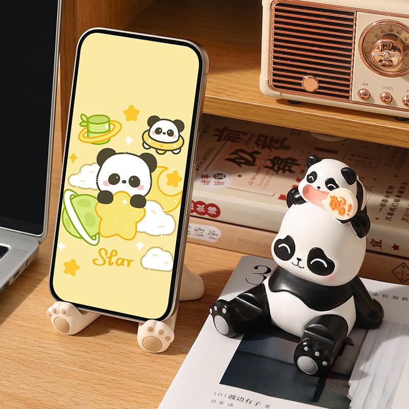 [Estoque pronto] Novo estilo criativo Don't Shout Mom Suporte para celular Decoração de mesa Enfeites de resina Pratelei