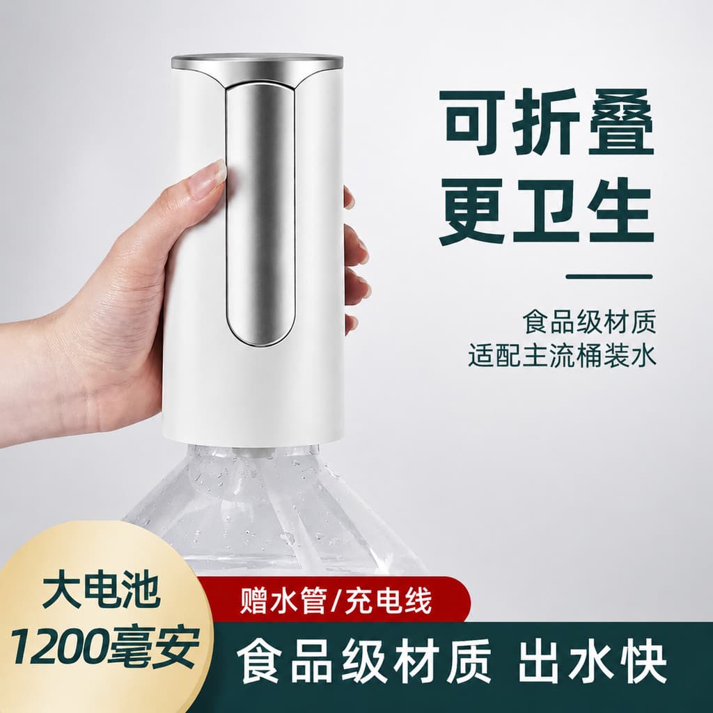 Bomba de Água para Balde Dobrável, Dispensador de Água Elétrico, Dispensador de Pura, Máquina de Água Potável, Disp