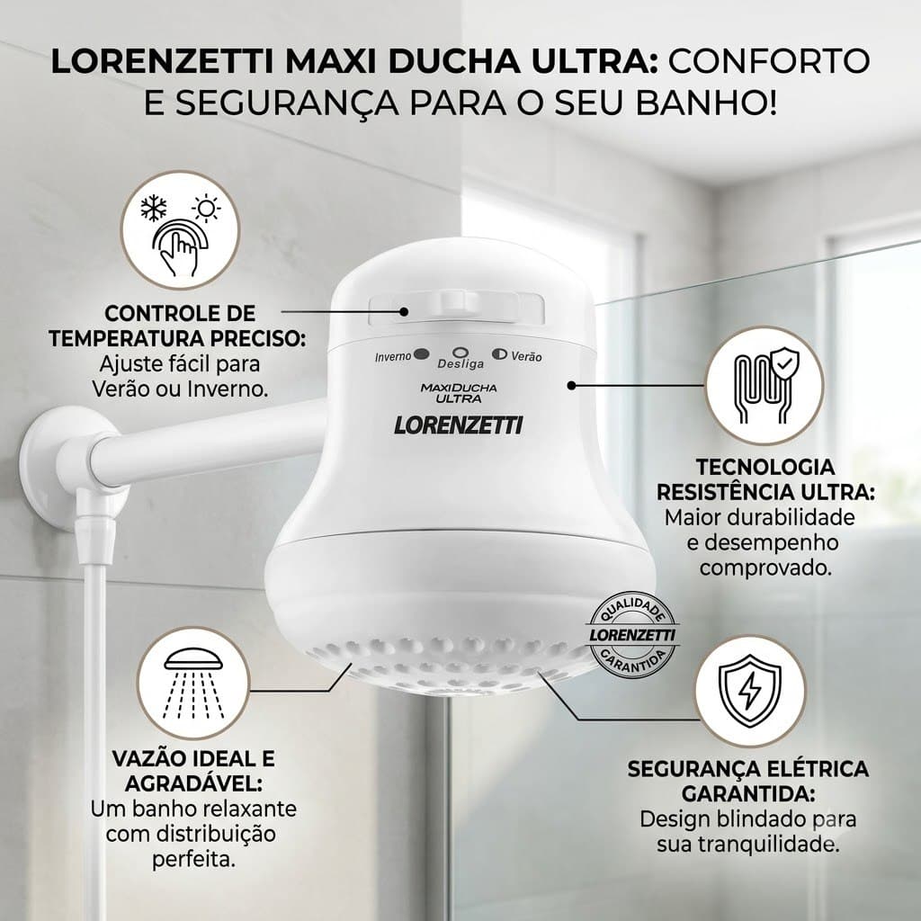 Chuveiro Ducha Maxi Ultra Elétrico Lorezentti 127V 4600W