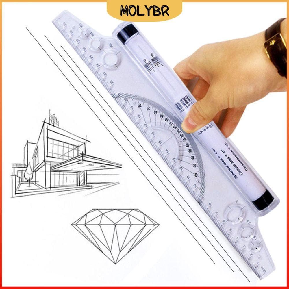 Régua De Rolo Paralelo MOLYBR , Desenho Matemático De Plástico De 15/30 Cm , Estudantes De Escala De Papelaria Transpare