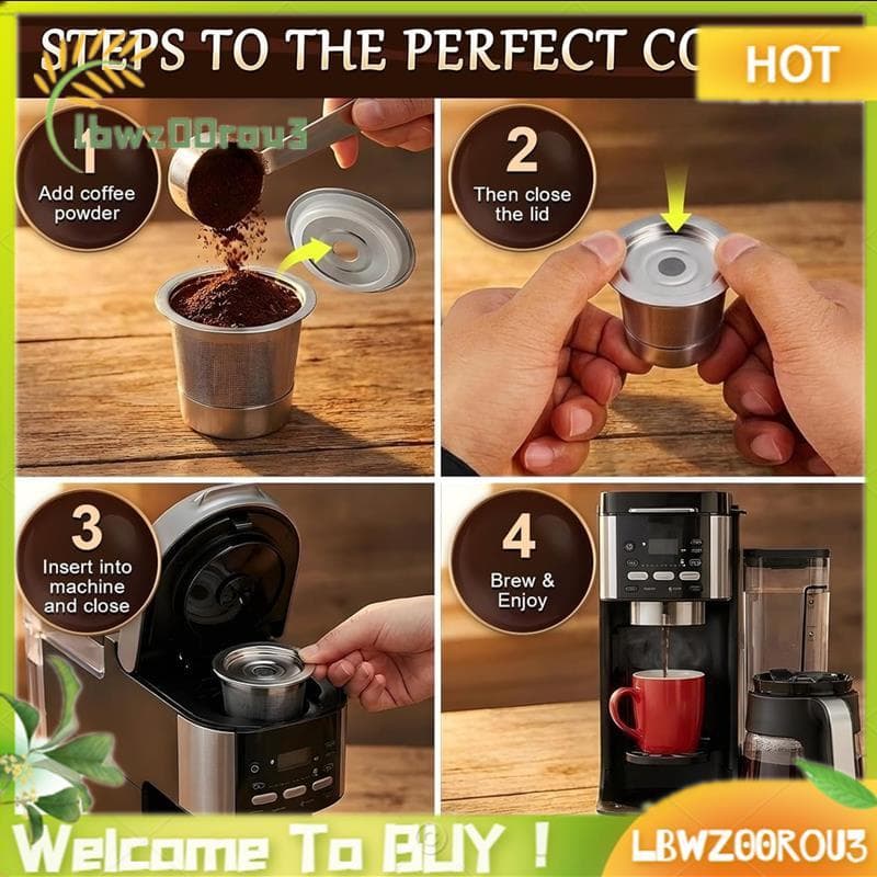 3 Pacotes De Cápsulas De Café Reutilizáveis Para Máquinas PB051 , PB041 E CFP101 , Filtros Permanentes De Aço Inoxidável