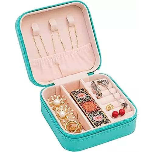 Mini Portable Jewelry Box Travel Storage for Earrings, Necklaces, and Jewelry